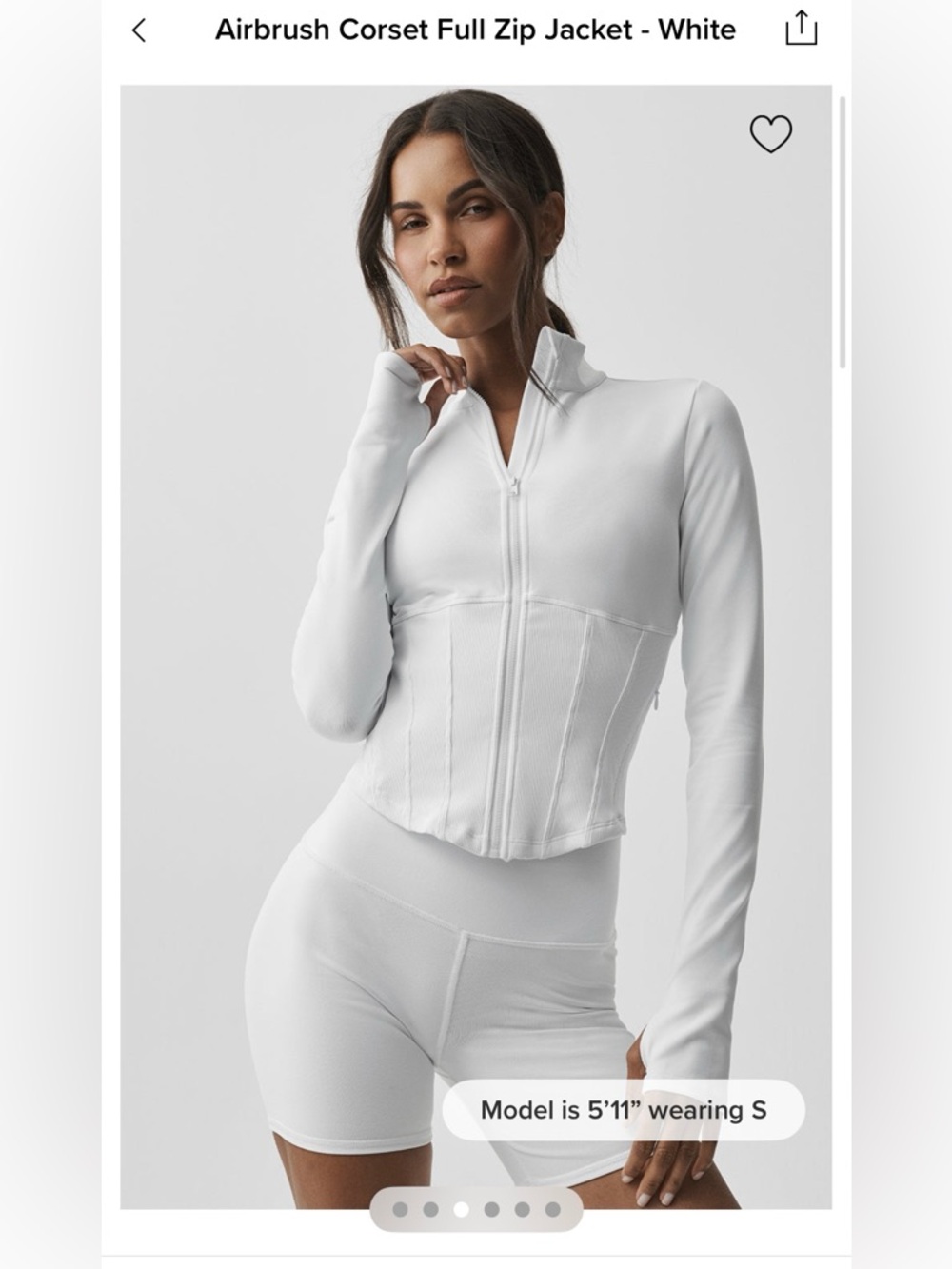 ALO Yoga Airbrush Corset Full Zip Jacket